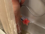 Step Aunt JOI in Shower Plays With Pussy Jack Off Spying On Best Legs Feet Tits