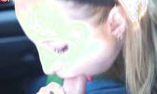 MyDirtyHobby - Hanna Secret getting teased while in a drive thru naked cumshot