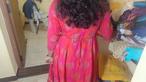 Housewife showing cute breast for her step brother