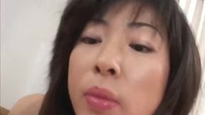 Asian MILF babe jerks and sucks dick hard