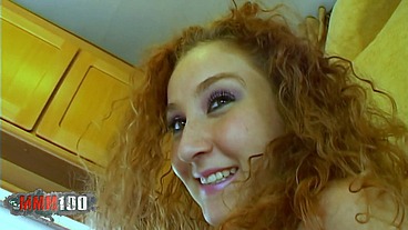 Young redhead Lola Bella gets her ass fucked for a few tickets in the camper van - remastered
