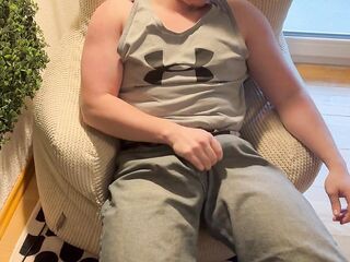 Touching self ends in thunderous, moist cum mess