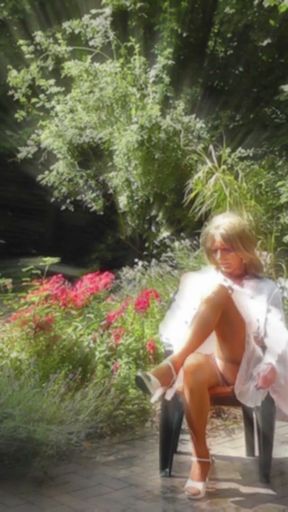 Wanking In A Very Sheer Gown And Nylon Stockings   Clip 1