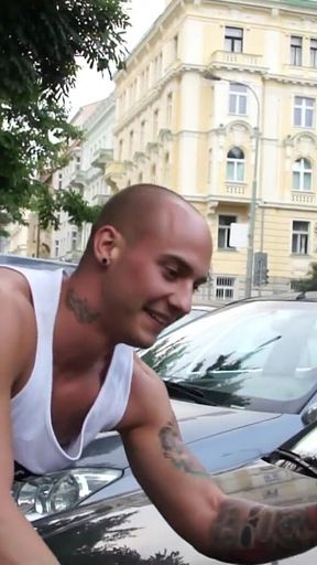 Three Blokes Compare Strength in Arm Wrestle