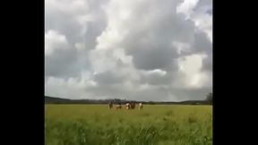 Running butt naked in the field