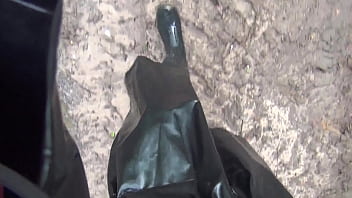 worn the long raihnboots