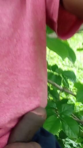 I had a lot of fun romancing in the green forest this morning on the pretex.t of going to the bathroom   Clip 1