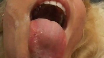 Tiny tits amateur blonde girlfriend gangbanged with cum on her pretty face