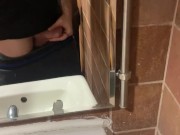 Cumming In PUBLIC Intense Cumshot In GYM BATHROOM Hunk Makes A MESS!
