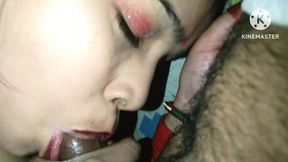 Karva Chauth Special: Newly married Meenarocky had First karva chauth sex and had blowjob Cum in mouth with clear Hindi