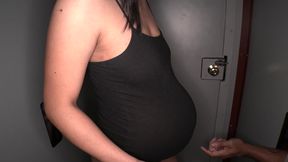 9 month pregnant and due to deliver in three days cum slut glory hole visit