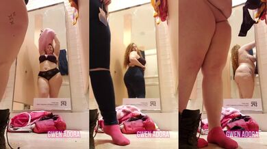 BBW redhead gets caught masturbating in Forever 21 changing room