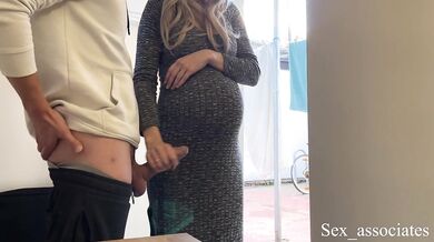 My cock jerks for my pregnant blonde neighbor in public till I fucking cum