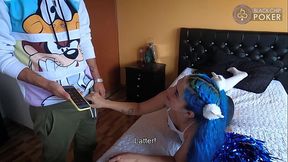Blue-Haired Latina Cheerleader Min Galilea Fucks Brother'_s Best Friend