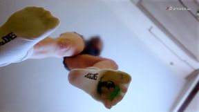 Evil Giantess Step Sis Crushes Step Bro under her Socks