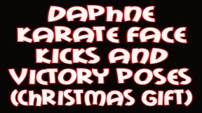 Daphne karate face kicks and victory poses (Christmas gift)