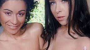 Stacy Bloom And Nata Ocean - Marvelous Babes Drag You Into Bed With Them