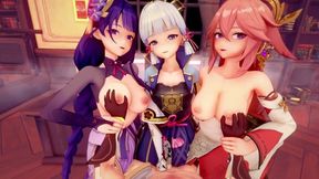 Harem Fantasy with Three Characters in 3D Hentai Animation