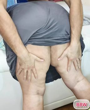 Big Fat Granny BBW Ass. She is 60 years old and she lets me play with her butt.