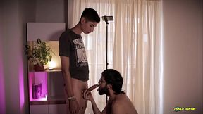 Hot Daddy Camilo Brown Slowly Sucking Skinny Twink Magic C Big Dick Swallowing His Cum