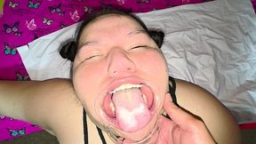 did you know you can nose fuck? yes, it s possible! he does it until he cums inside and the semen comes out of my mouth.