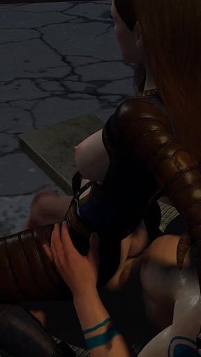 Fallout Girl Ridingthe Dragonborn's Dick