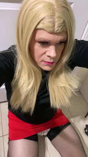Naughty Crossdresser tells story of anal and oralmsex with cheating husband and then his hotwife comes home and she sneaks our