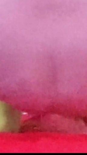 Cock Locked in Chastity While Anal Fucking a Big White Dildo