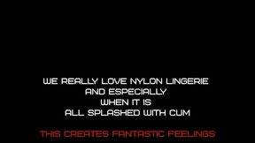 sensual evening sex in white nylon lingerie - mari latexa and simon latexa