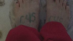 WRITING IN THE SNOW WITH MY TOE