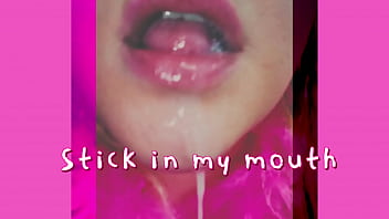 Wet your cock head and stick in my mouth no sound