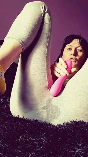 I put a vibrator into my pants and got so excited that I didn't have time to take them off and they got wet from my&hellip;   Clip 1