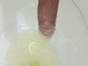 desperate long and pleasant pissing, original sound, closeup