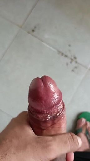 Indian Boy Peeing in Bathroom and Masturbation Pink Cock