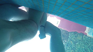 Amateur pale skin redhead guy with hot smooth bum caught playing underwater in a public jacuzzi with a twink and then exposing his hairless ass alone - FULL VERSION