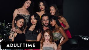 Therapist gets ambushed by horny sex addicts in wild reverse gangbang