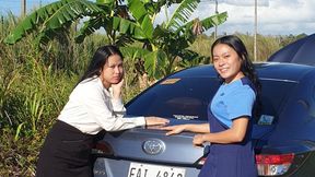 349 - Ella M and Jazz short revving Vios before work