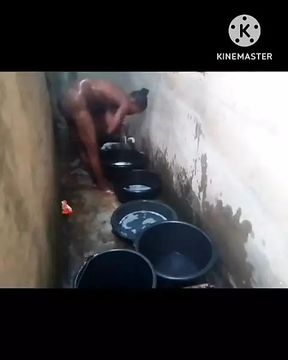 Ebony Woman Getting Fucked While Washing Clothes