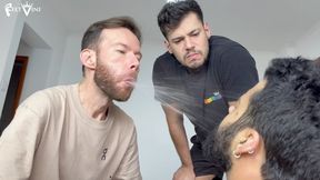 Spitting all over that disgusting guy - Feet Vini and Aresx