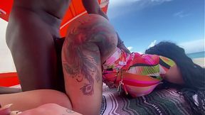 Two slutty beauties at Miami beach get a BBC