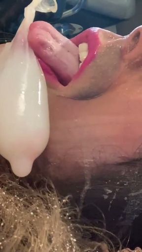 Real SISSY ENEMA slave cums in his own mouth   Clip 1