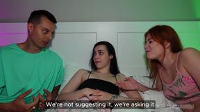 Can You Teach Me How to Suck Dick? Steamy Threesome with Sloppy BJ Lesson