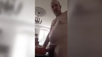 Horny Daddy Masturbates and Fucks a Pumpkin Until He Cums