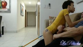 18 years old cfnm, old man self hand job watching young and sexy cleaning lady