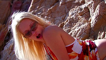 Beautiful blonde picked up and fucked on the beach by a tourist