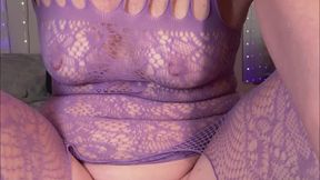 Unicorn vibrating dildo pussy play in my lavender lingerie