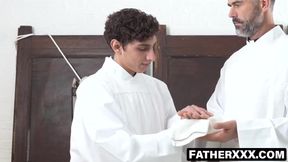 FatherXXX.com - Innocent seminarian learns to satisfy priest's raw needs