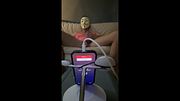 BEHIND THE SCENES from one of my live streaming sessions on XHamsterLive jerking my big dick while wearing lingerie and a mask