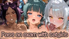 Get through 8 girls to  Catgirls Academy&#039;s exam (Sex JOI)