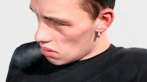 BoysSmoking: Aroused Jony drains his uncut pricks sweet juice while smoking